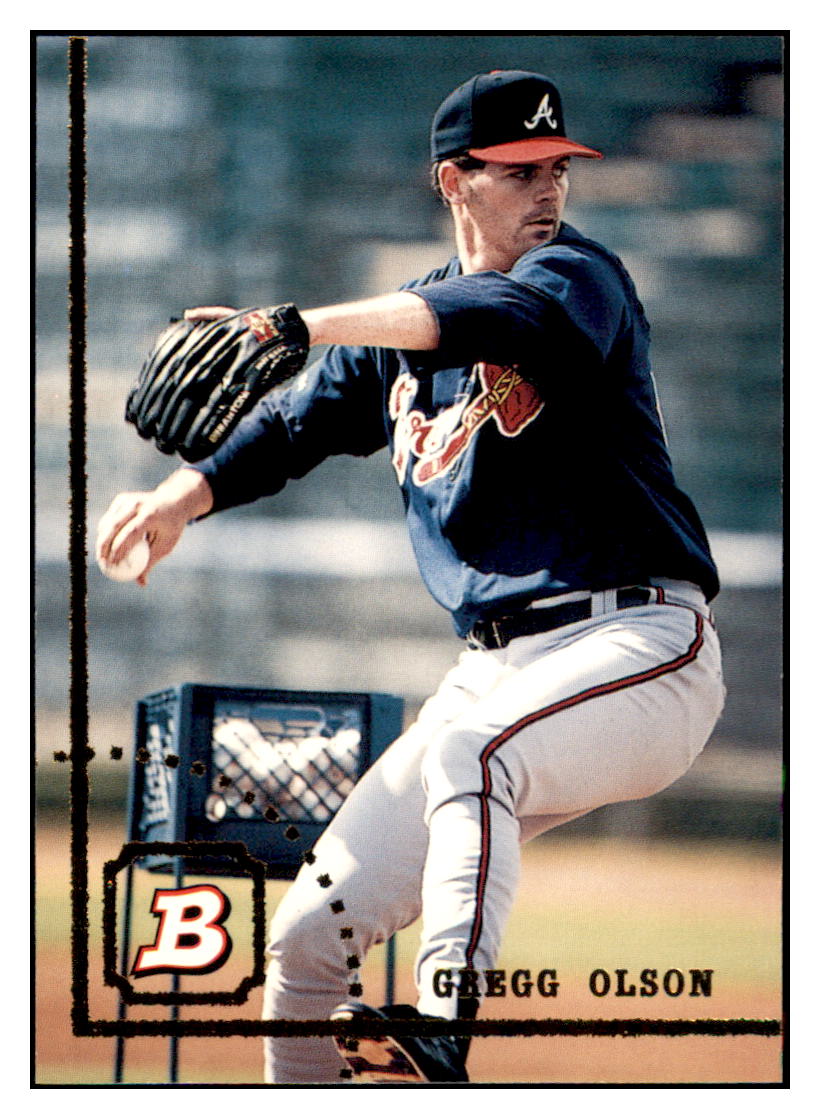 1994 Bowman Gregg Olson   Atlanta Braves Baseball Card BOWV3 simple Xclusive Collectibles