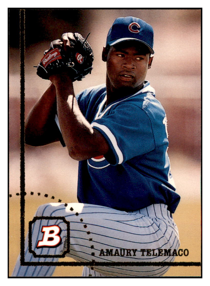 1994 Bowman Amaury
Telemaco RC Chicago Cubs Baseball
Card BOWV3 simple Xclusive Collectibles