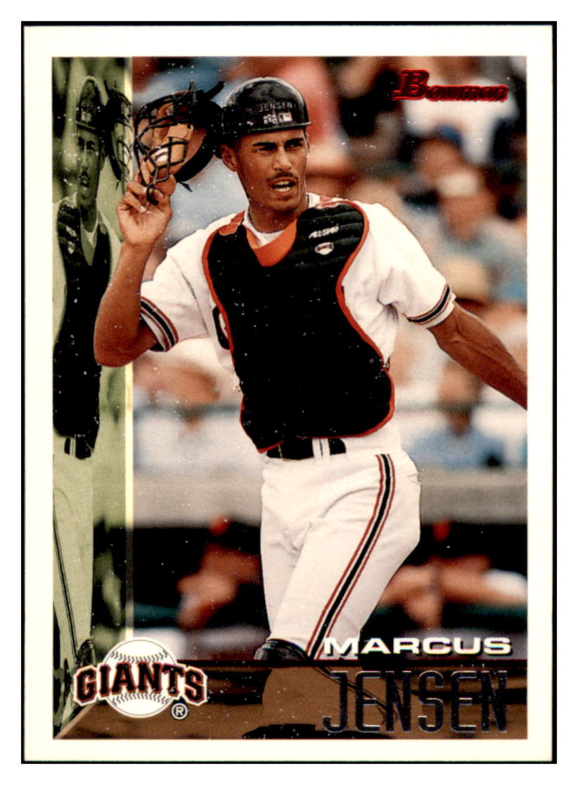 1995 Bowman Marcus
Jensen RC San Francisco Giants
Baseball Card BOWV3 simple Xclusive Collectibles