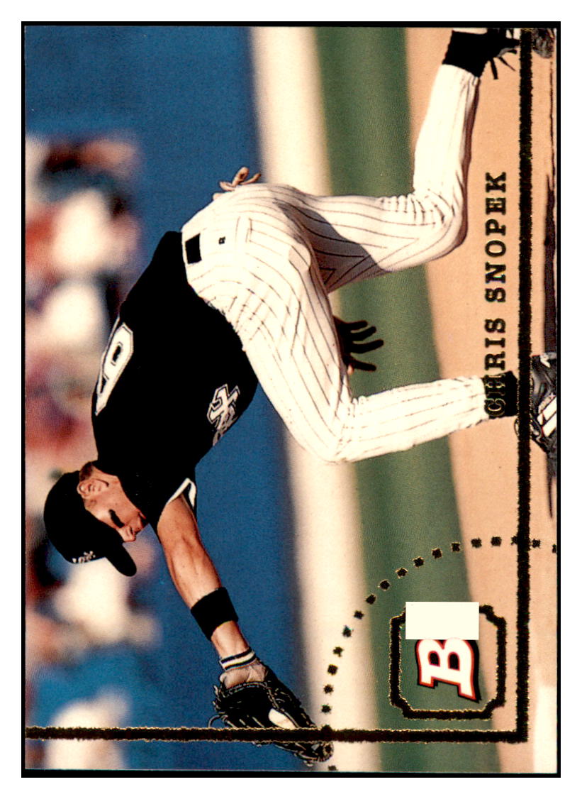 1994 Bowman Chris
Snopek Chicago White Sox Baseball
Card BOWV3 simple Xclusive Collectibles