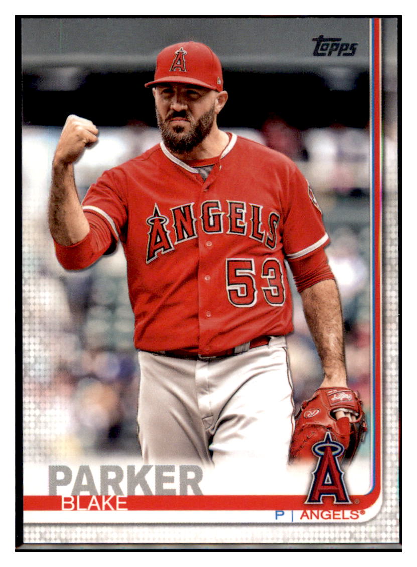 2019 Topps Blake Parker Los Angeles Angels Baseball Card NMBU1 simple Xclusive Collectibles