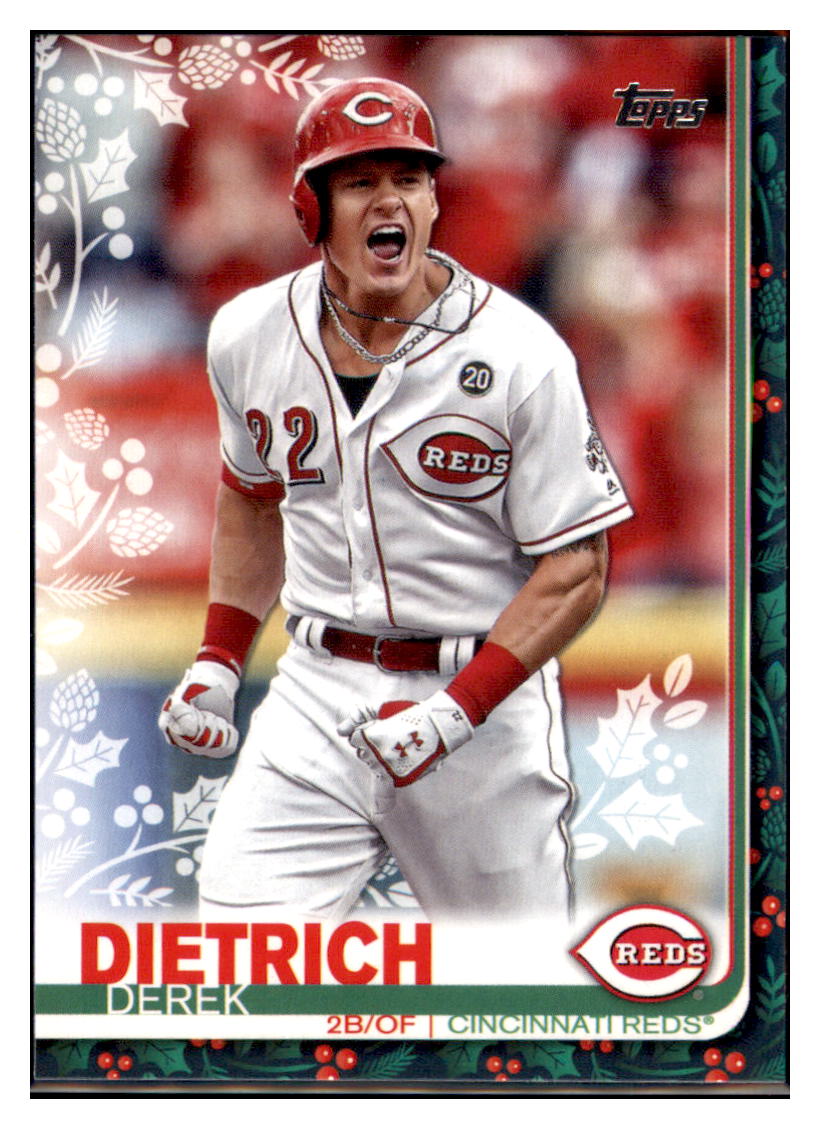 2019 Topps Holiday Derek Dietrich Cincinnati Reds Baseball Card NMBU1 simple Xclusive Collectibles