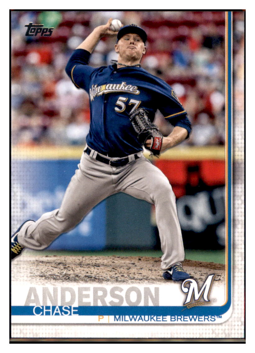 2019 Topps Chase Anderson
 150th Anniversary Milwaukee Brewers Baseball Card NMBU1 simple Xclusive Collectibles