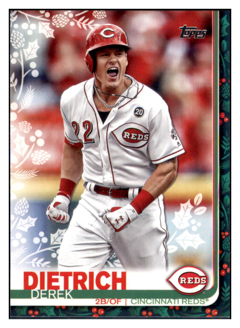 2019 Topps Holiday Derek
Dietrich Cincinnati Reds Baseball Card NMBU1_1b simple Xclusive Collectibles
