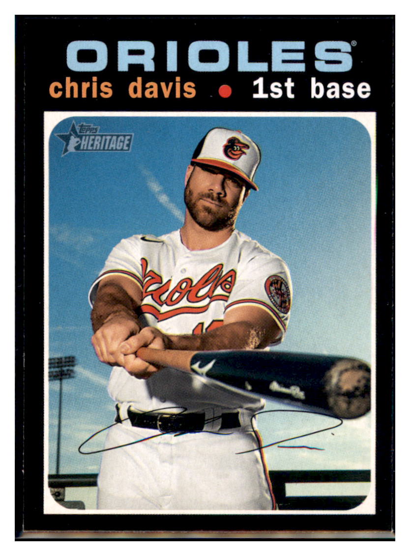 2020 Topps Heritage Chris Davis Baltimore Orioles Baseball Card NMBU1 simple Xclusive Collectibles