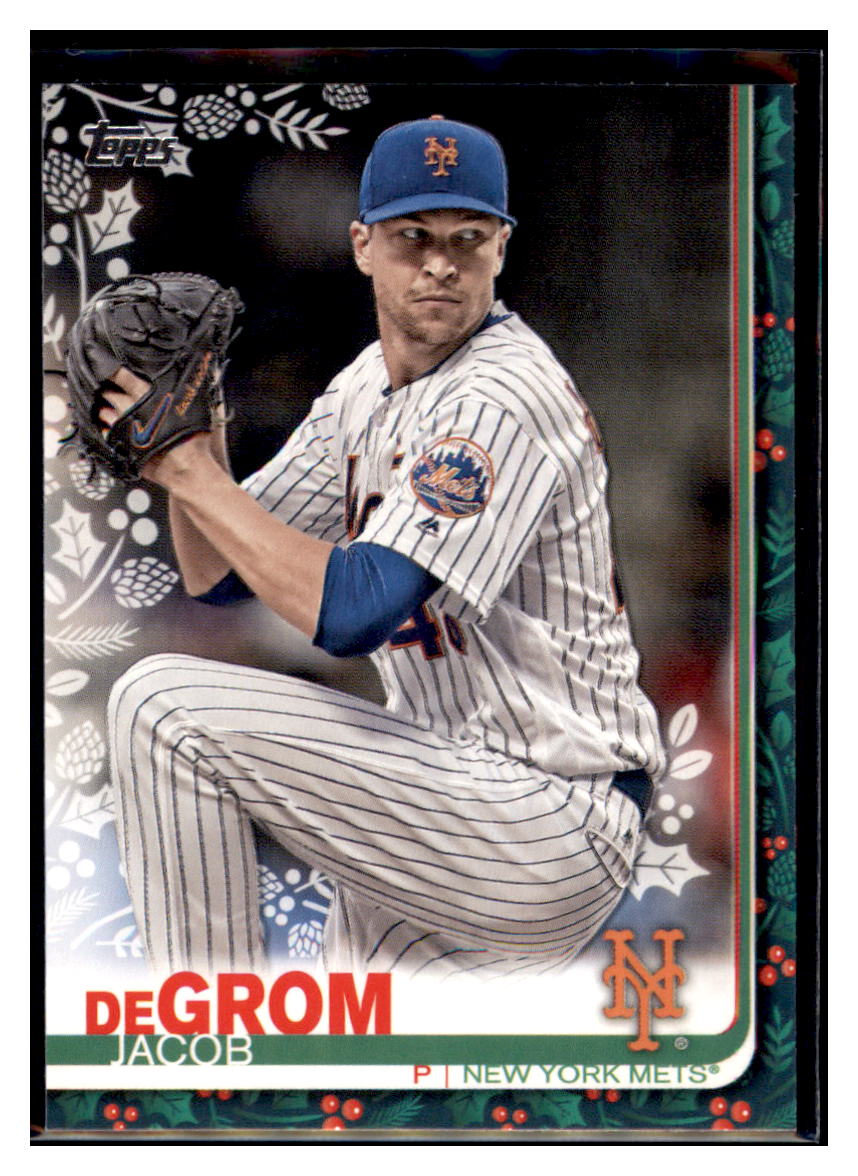 2019 Topps Holiday Jacob
 deGrom Metallic New York Mets Baseball Card NMBU1_1a simple Xclusive Collectibles