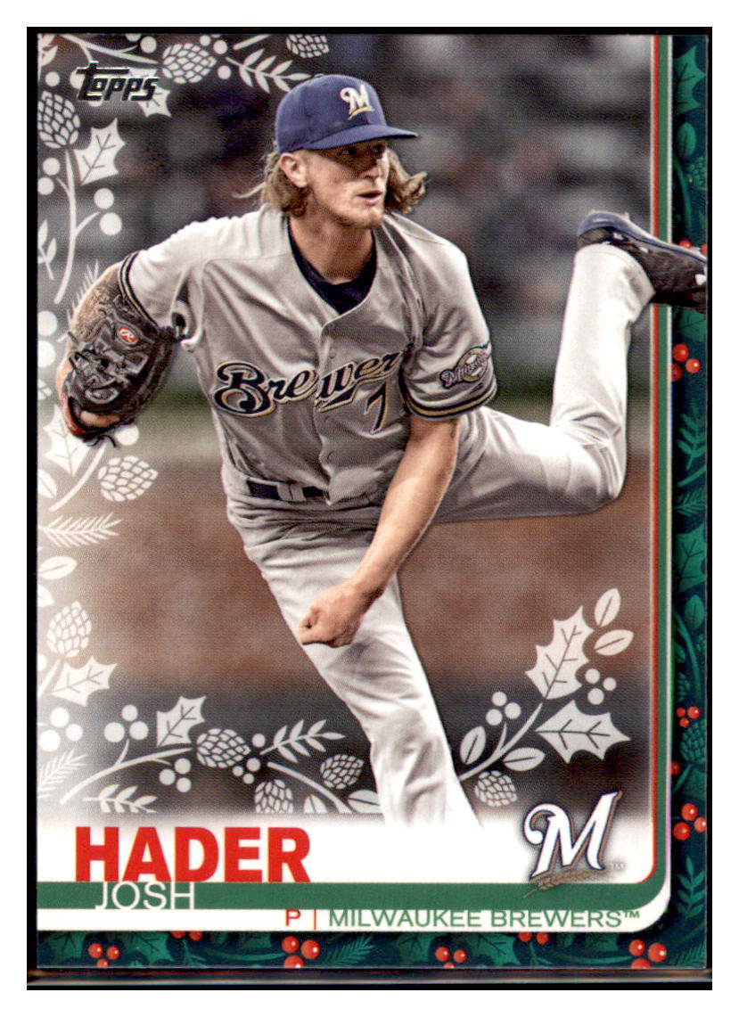2019 Topps Holiday Josh
 Hader Milwaukee Brewers Baseball Card NMBU1_1a simple Xclusive Collectibles