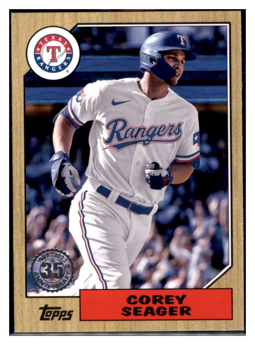2022, Topps Corey Seager 1987 Topps Baseball Blue Series Two Texas Rangers  Baseball Card MLSB1