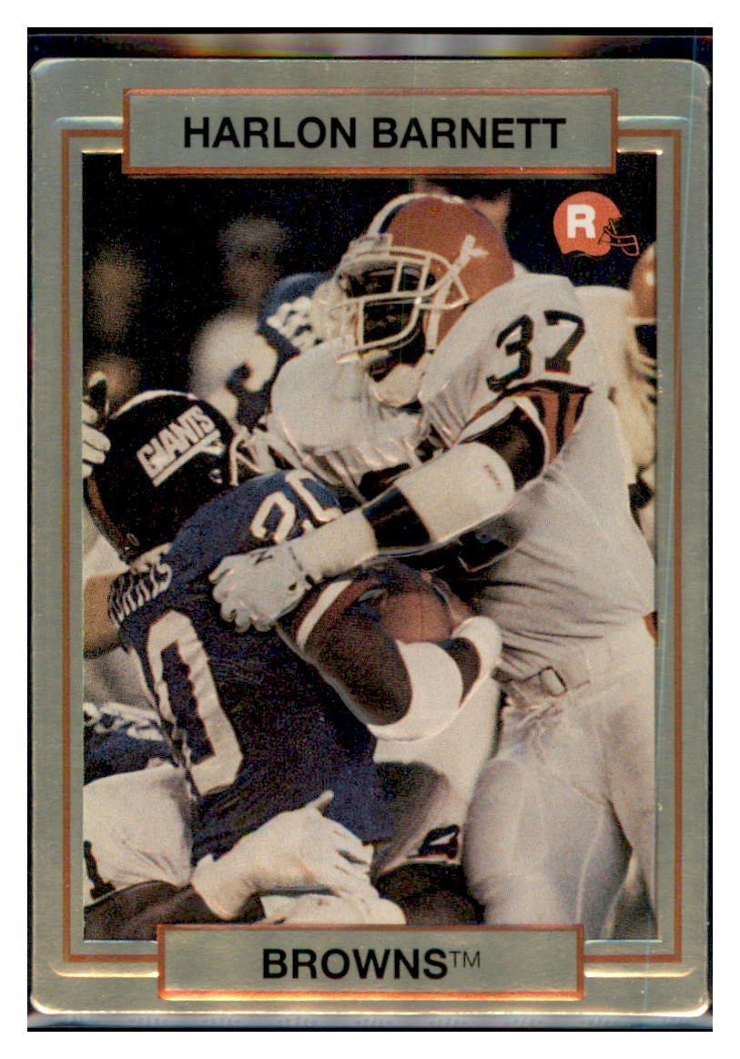 1990 Action Packed Rookie Update Harlon Barnett RC Cleveland Browns  Football Card VFBMA