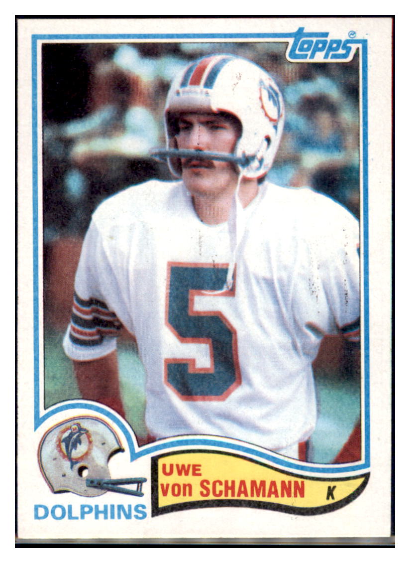 1982
Topps Uwe Von Schamann Miami Dolphins
Football Card VFBMA simple Xclusive Collectibles