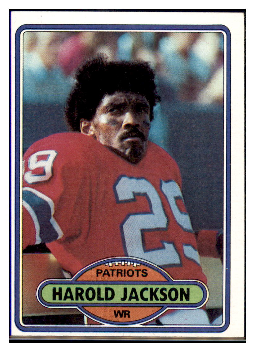 1980
Topps Harold Jackson New England
Patriots Football Card VFBMA simple Xclusive Collectibles