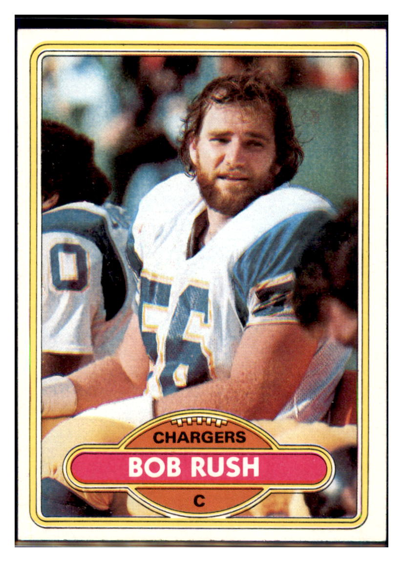 1980 Topps Bob Rush RC San Diego Chargers Football Card - Rookie Collectible