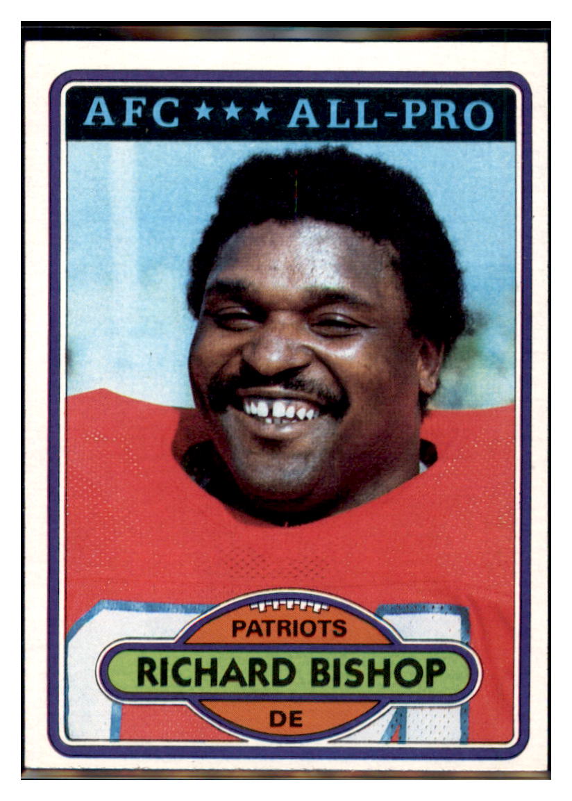 1980
  Topps Richard Bishop   AP, RC New
  England Patriots Football Card VFBMA simple Xclusive Collectibles   