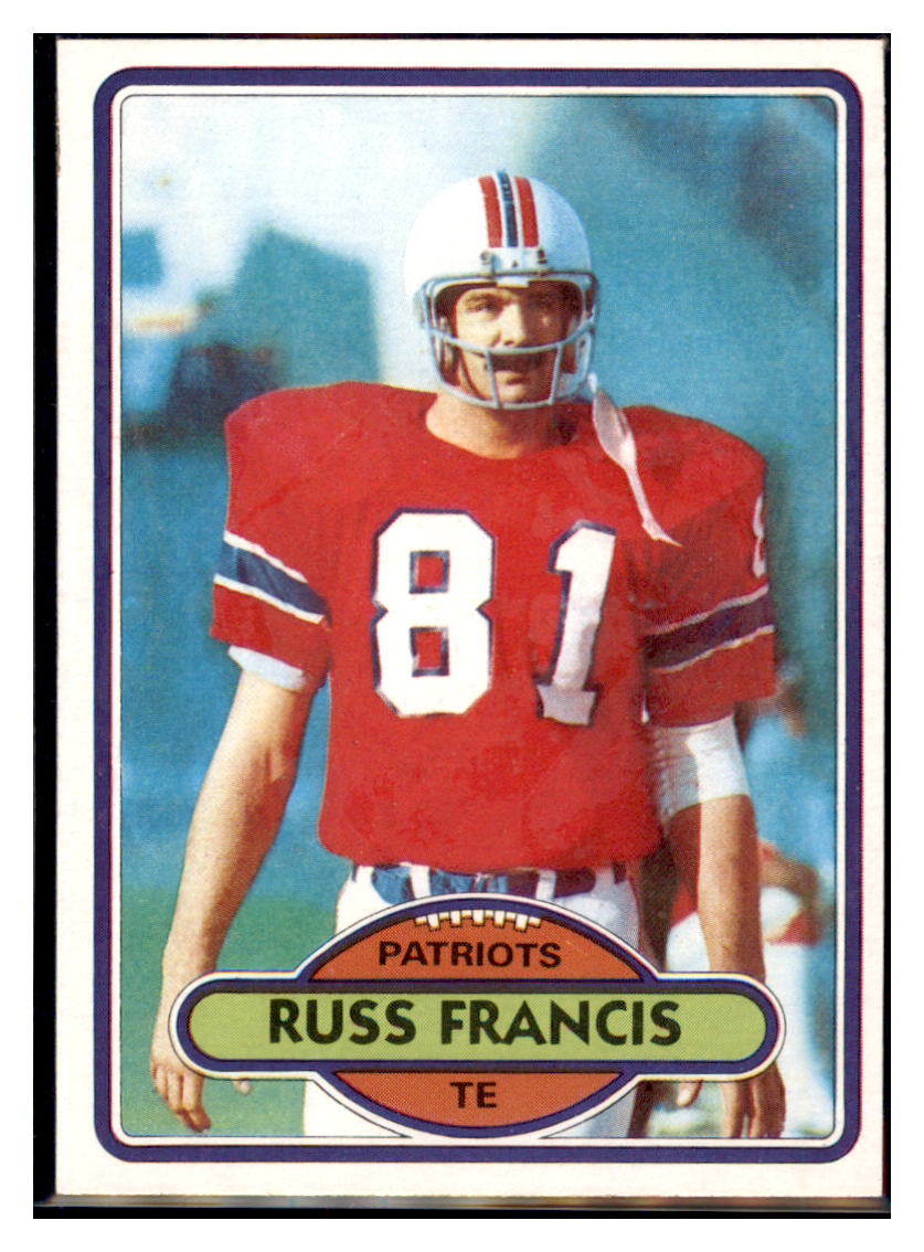 1980
Topps Russ Francis New England
Patriots Football Card VFBMA simple Xclusive Collectibles