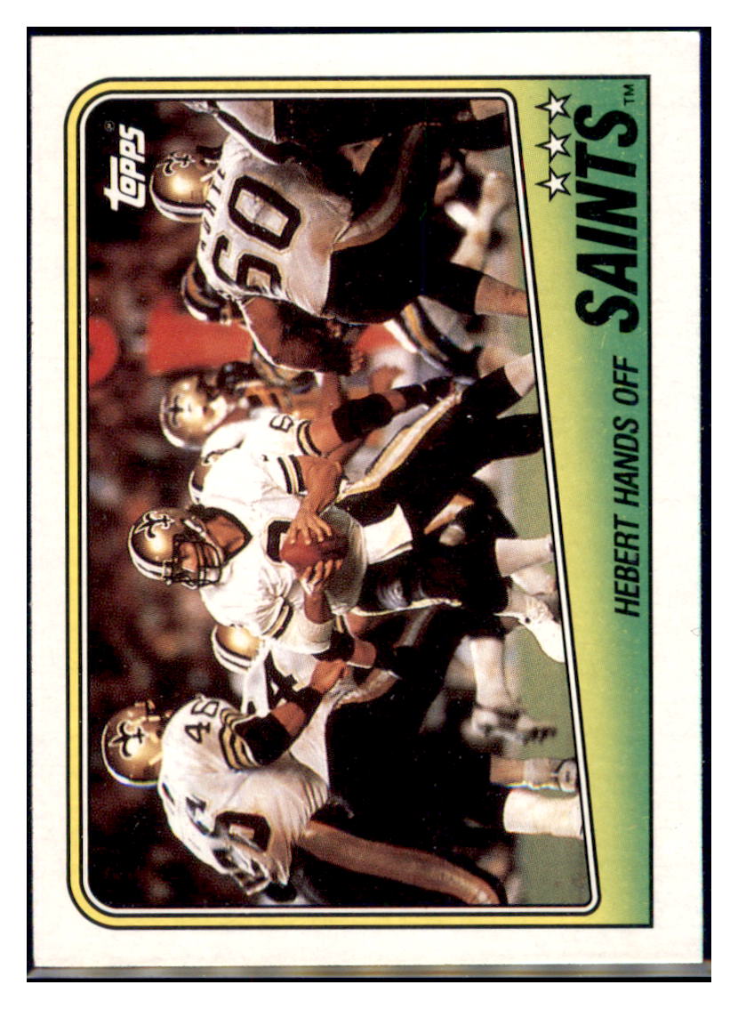 1988
Topps Saints Team Leaders - Bobby Hebert TL
New Orleans Saints Football Card VFBMA_1a simple Xclusive Collectibles