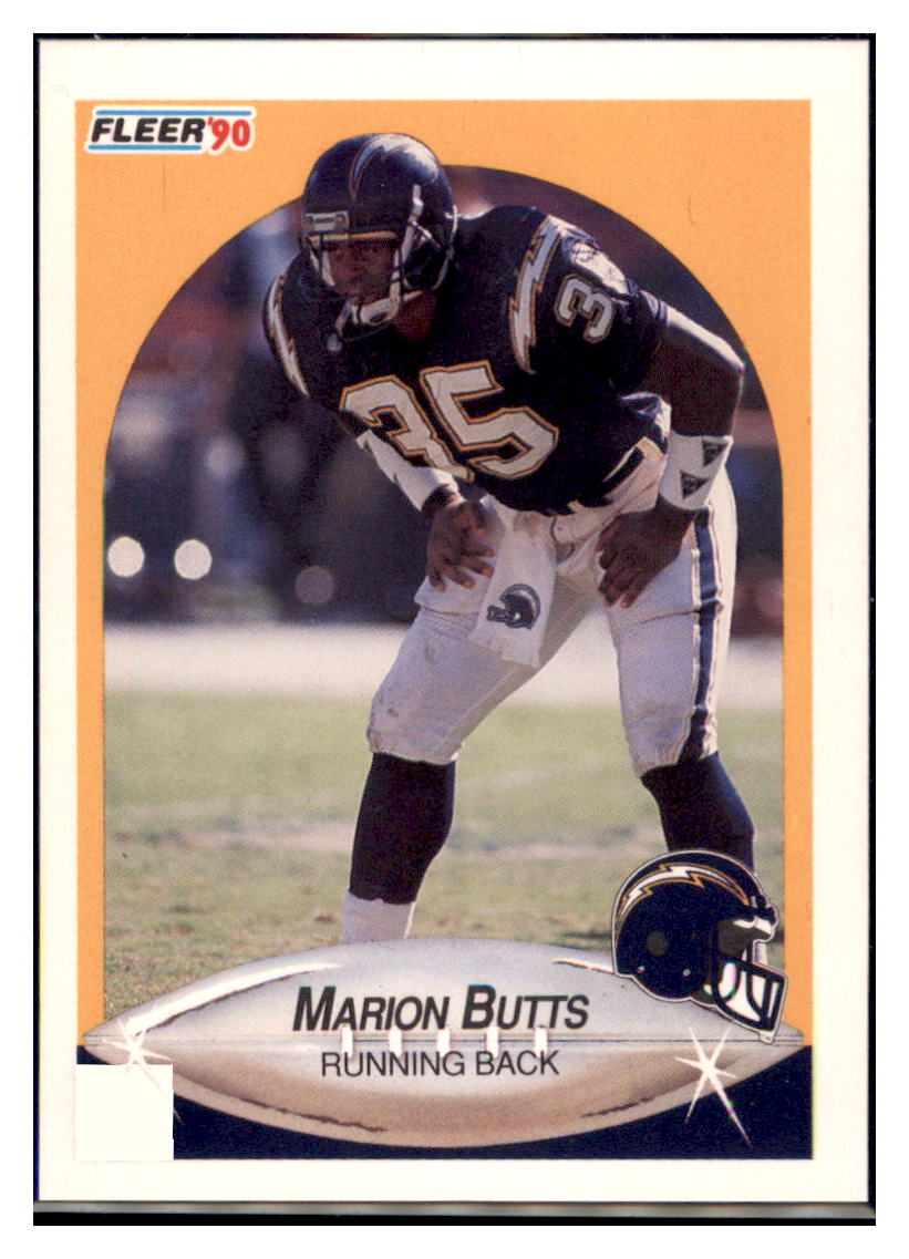 1990 Fleer Marion Butts San Diego Chargers Football Card VFBMB simple Xclusive Collectibles