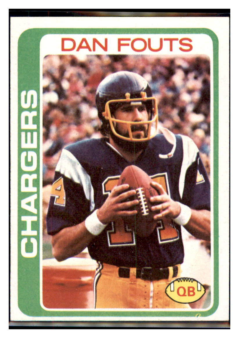 1978 Topps Dan Fouts San Diego Chargers Football Card - Vintage NFL Card  VFBMB