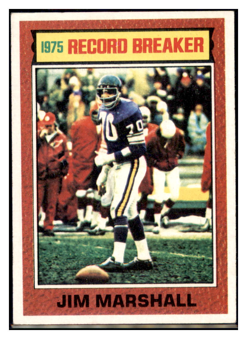 1976 Topps Jim Marshall Minnesota Vikings RB Football Card VFBMC simple Xclusive Collectibles   