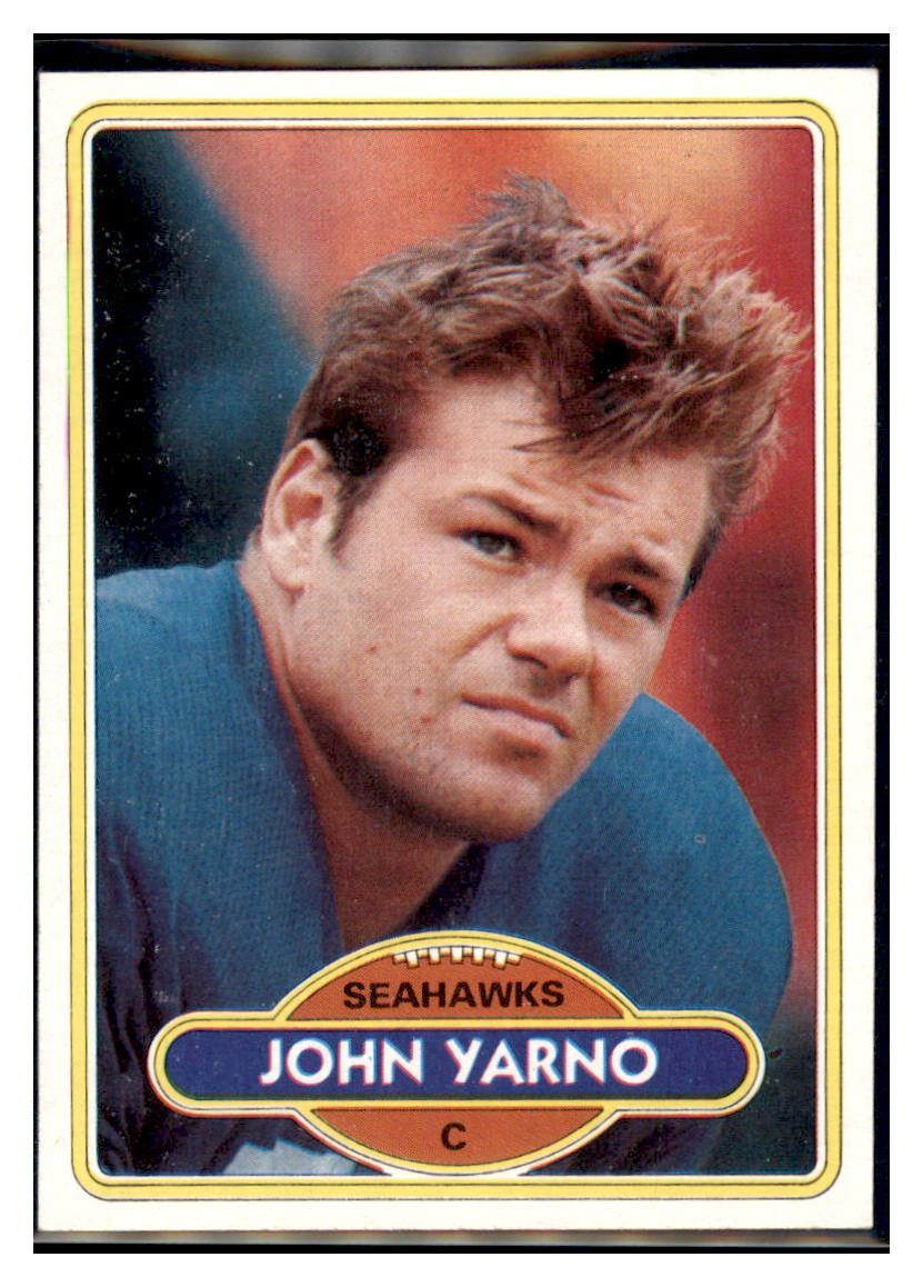 1980 Topps John Yarno Seattle Seahawks Football Card VFBMC simple Xclusive Collectibles