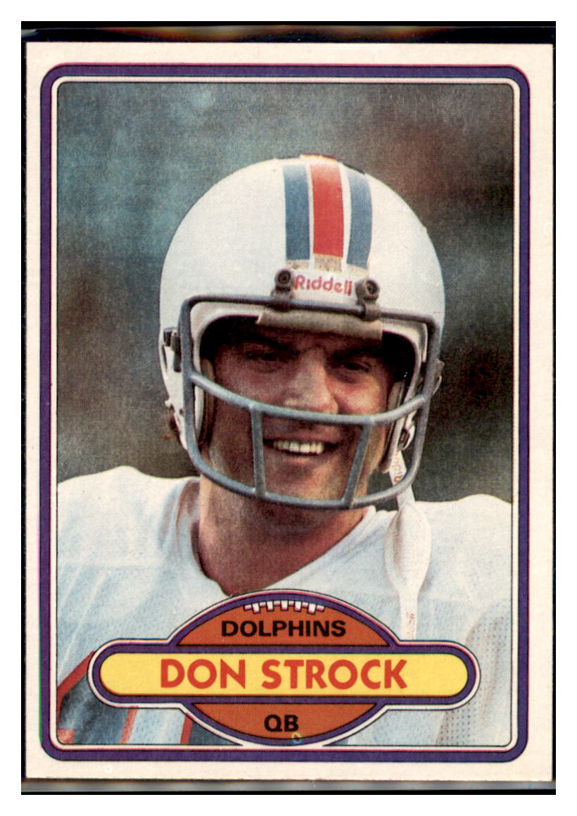 1980 Topps Don Strock Miami Dolphins Football Card VFBMC simple Xclusive Collectibles