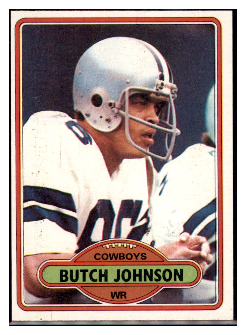 1980 Topps Butch
  Johnson  Dallas Cowboys  Football Card VFBMC simple Xclusive Collectibles
