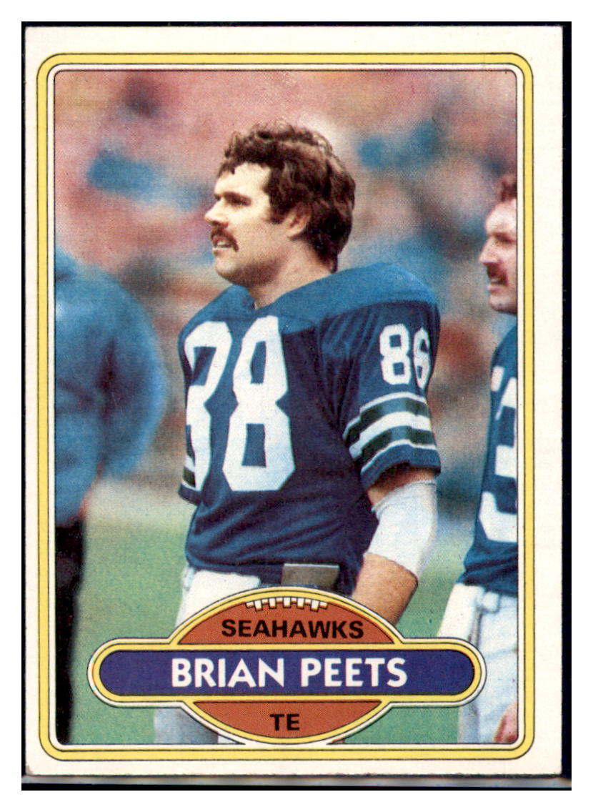 1980 Topps Brian Peets Seattle Seahawks RC Football Card VFBMC simple Xclusive Collectibles