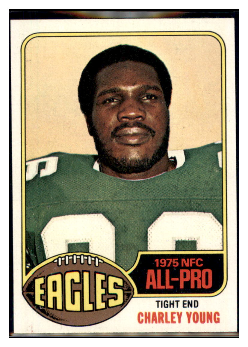 1976 Topps Charle Young Philadelphia Eagles UER, AP Football Card VFBMC simple Xclusive Collectibles