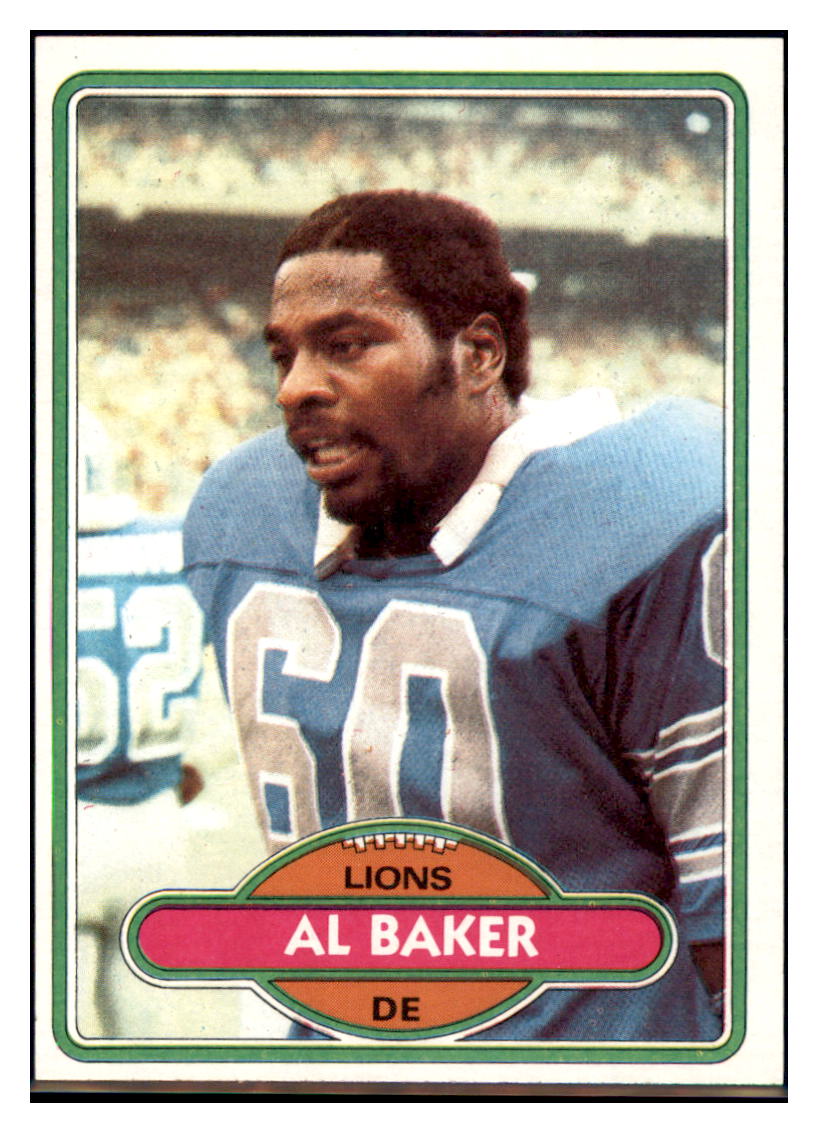 1980 Topps Al Baker Detroit Lions Football Card VFBMC simple Xclusive Collectibles