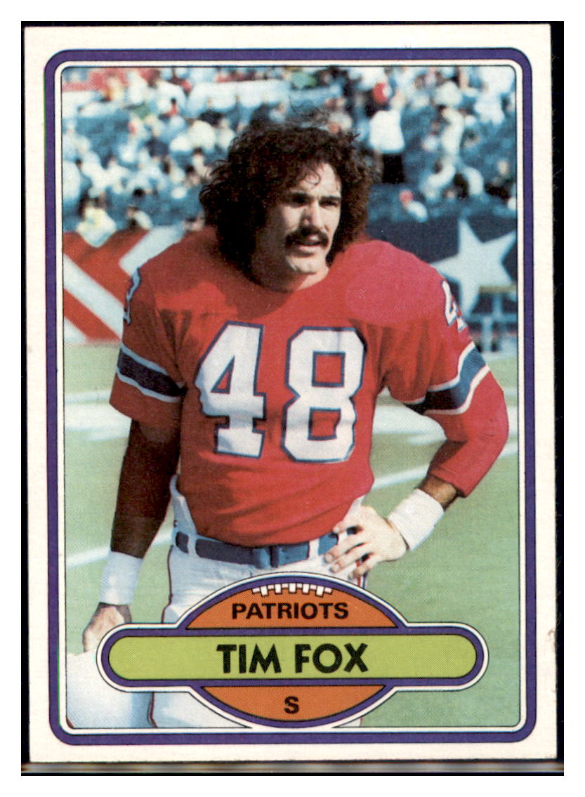 1980 Topps Tim Fox New England Patriots Football Card VFBMC