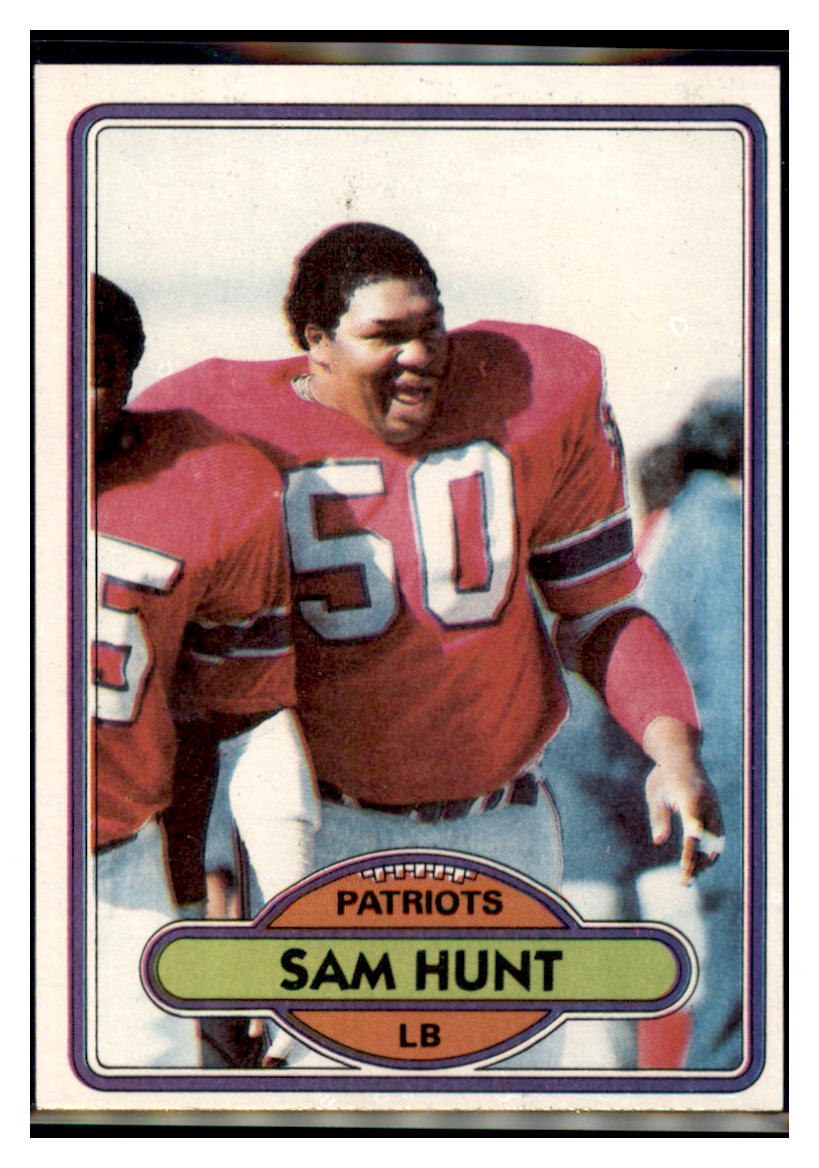 1980 Topps Sam Hunt New England Patriots Football Card VFBMC simple Xclusive Collectibles