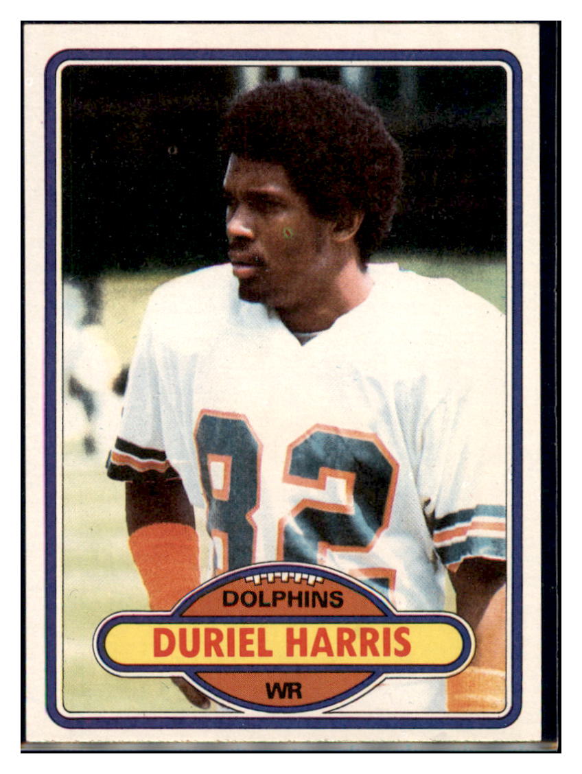 1980 Topps Duriel Harris Miami Dolphins Football Card VFBMC