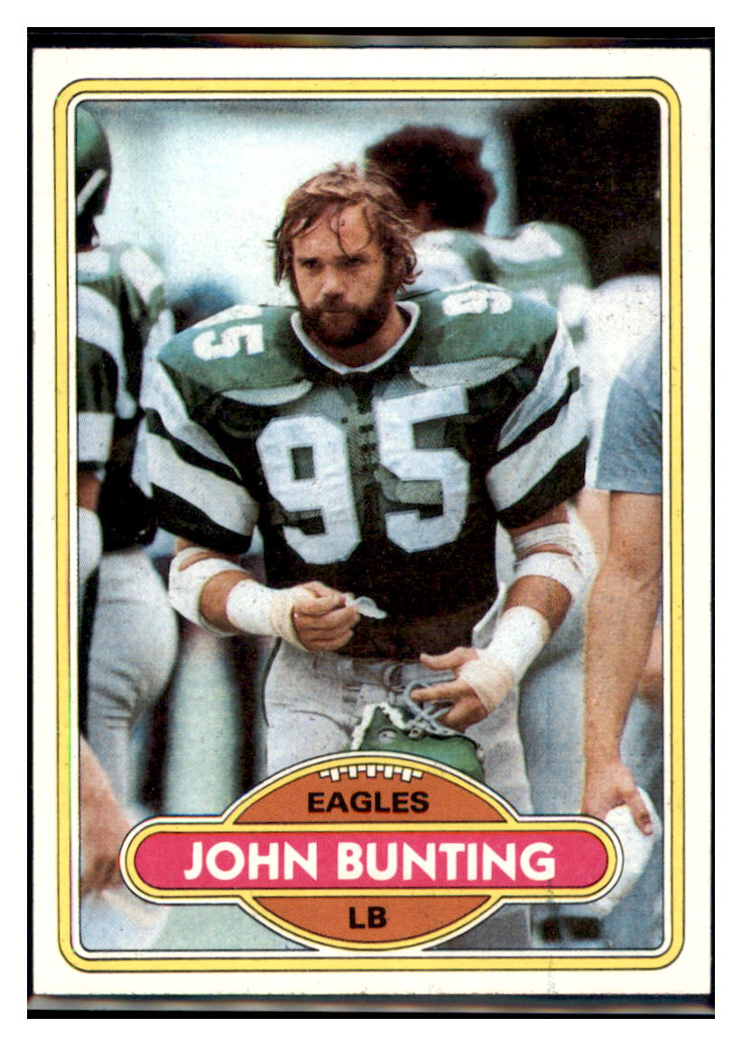 1980 Topps John Bunting Philadelphia Eagles Football Card VFBMC