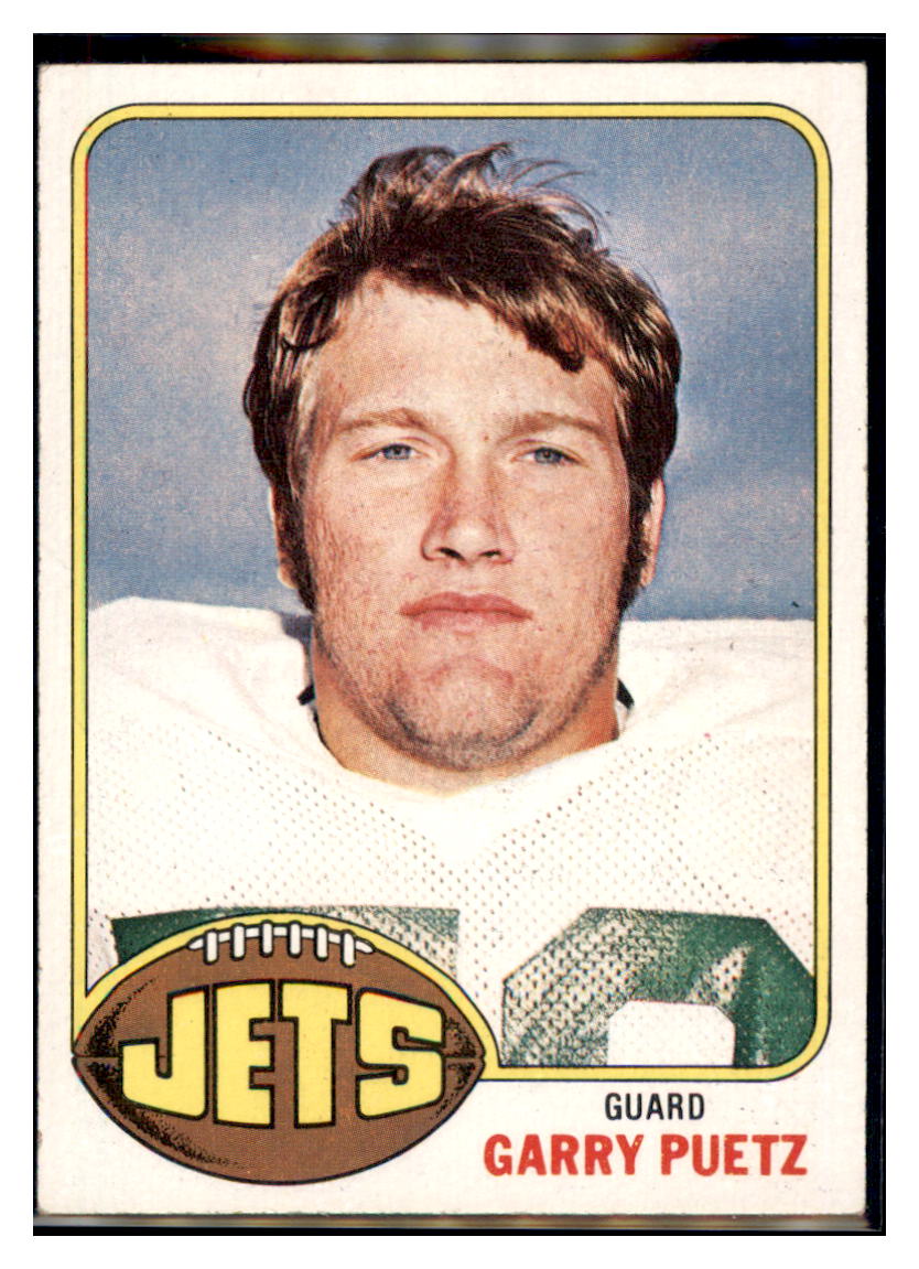1976 Topps Garry Puetz New York Jets Football Card VFBMC simple Xclusive Collectibles