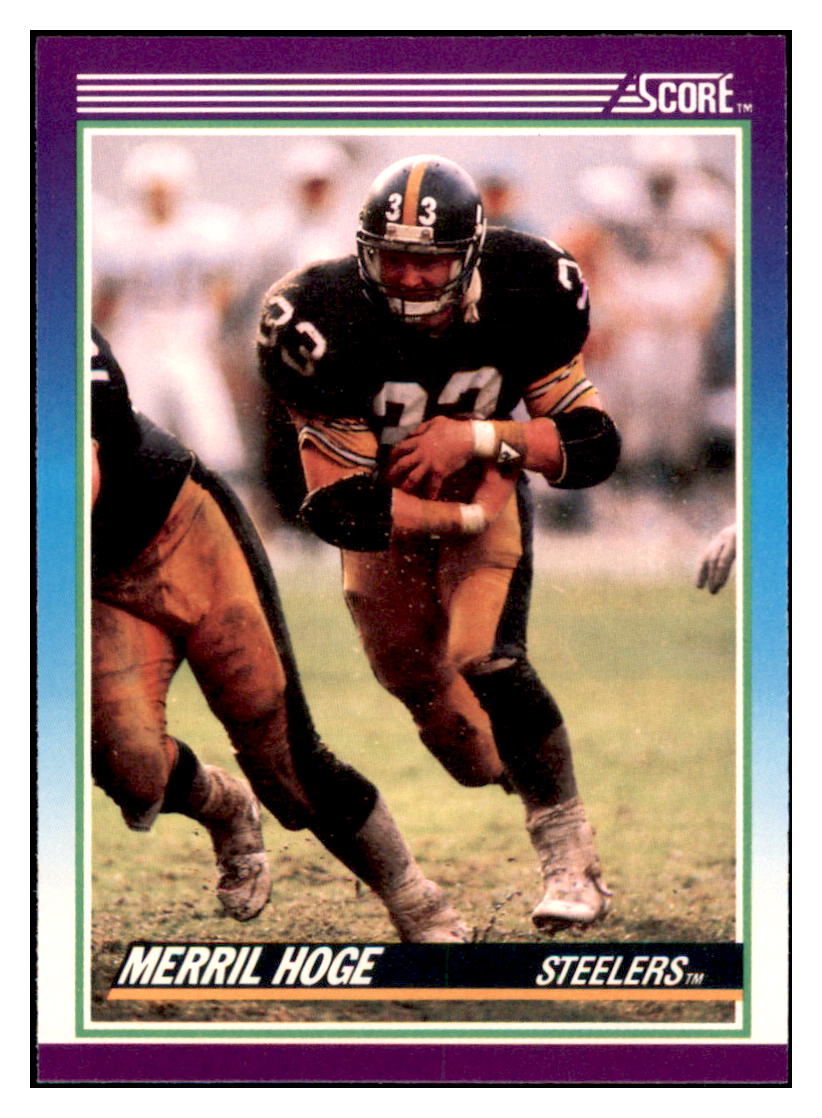 1990 Score Merril Hoge Pittsburgh Steelers Football Card VFBMD