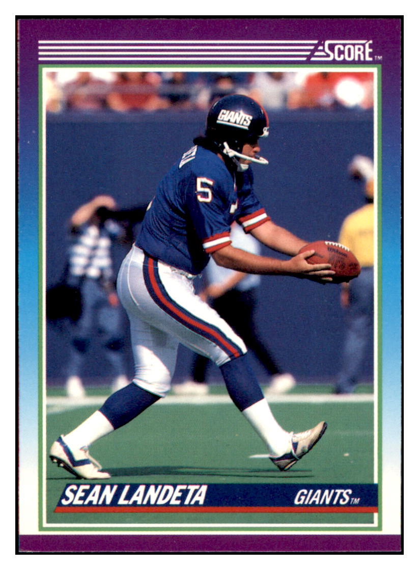 1990 Score Sean Landeta New York Giants Football Card VFBMD simple Xclusive Collectibles