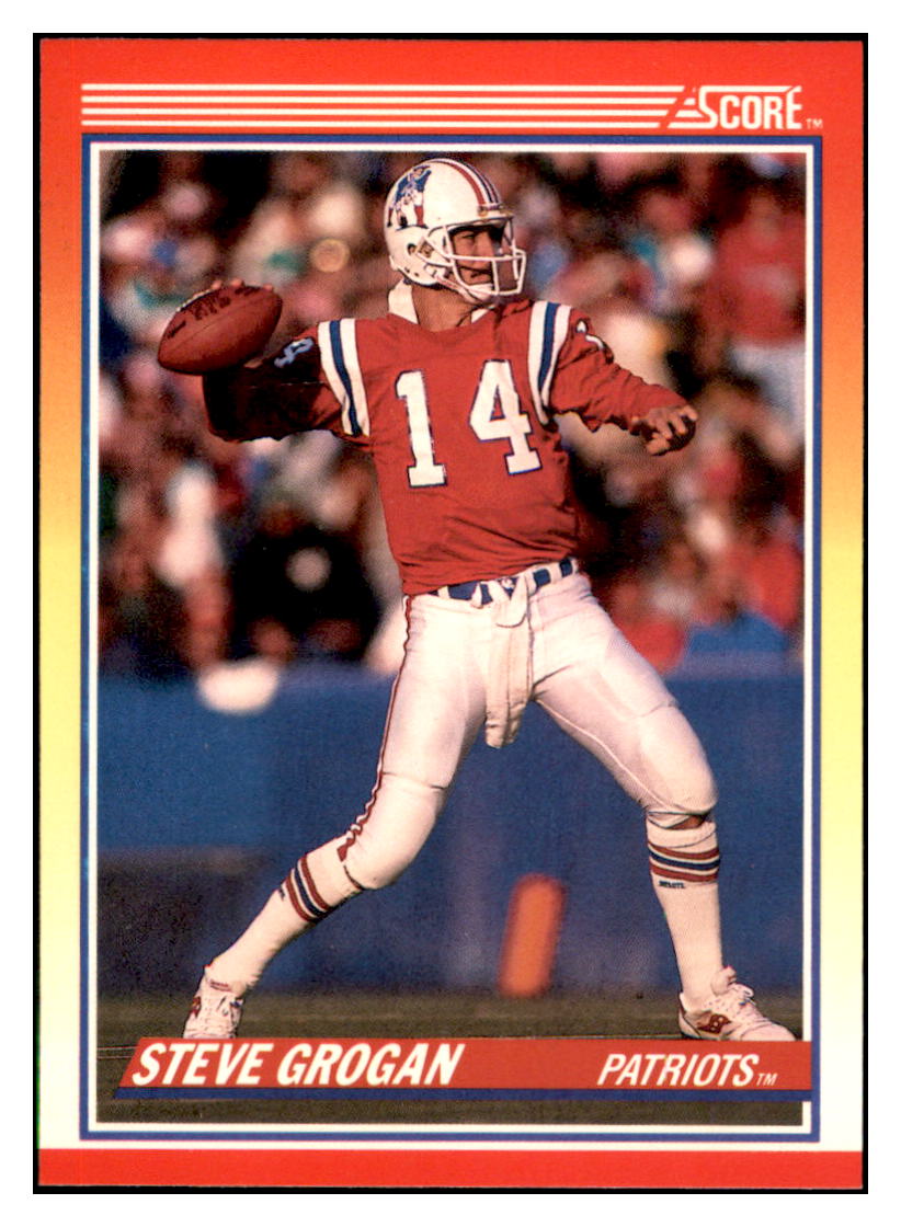 1990 Score Steve Grogan New England Patriots Football Card VFBMD_1a