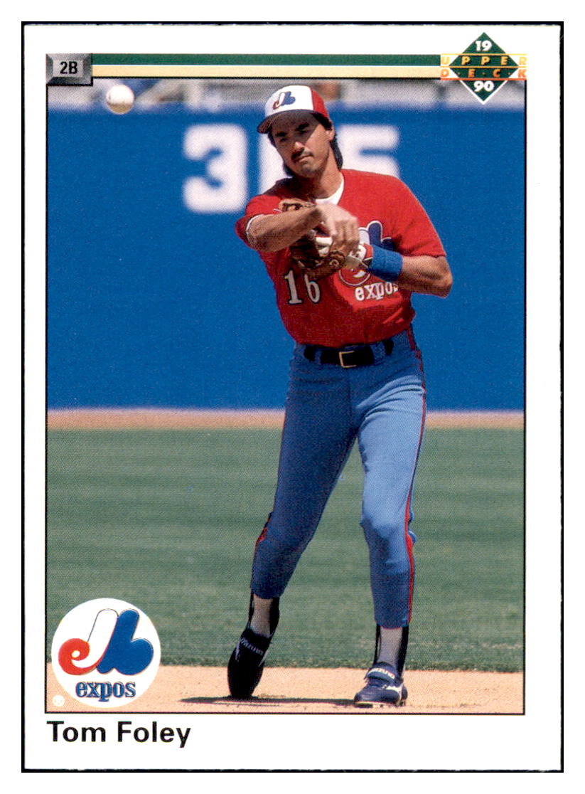 1990 Upper Deck Tom Foley Montreal Expos Baseball Card VFBMD