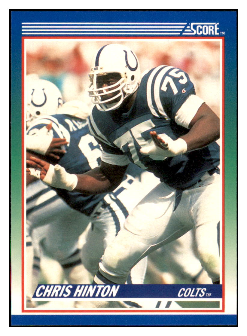 1990 Score 100 Hottest Chris
  Hinton   Indianapolis Colts Football
  Card VFBMD simple Xclusive Collectibles   