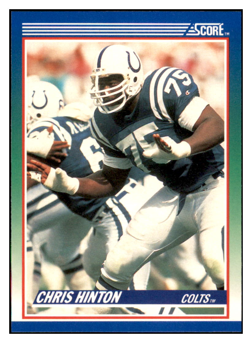 1990 Score 100 Hottest Chris
  Hinton   Indianapolis Colts Football
  Card VFBMD simple Xclusive Collectibles