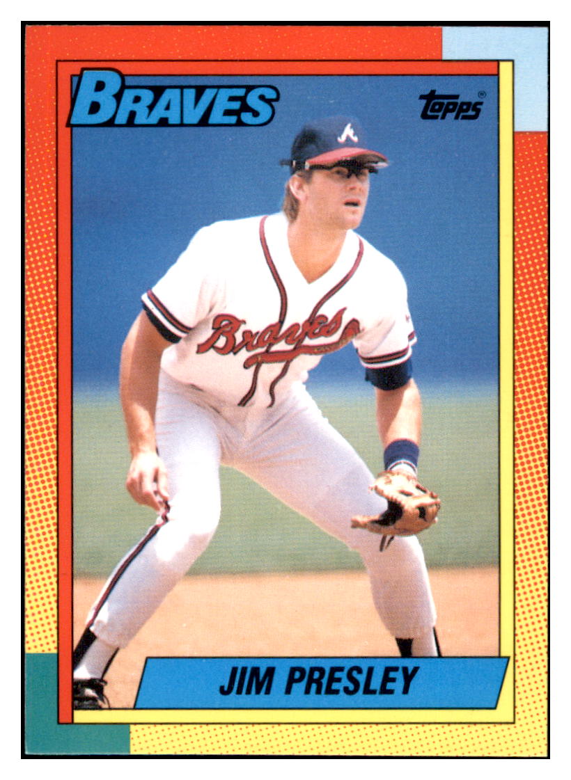 1990 Topps Traded Jim
  Presley Pack Version  Atlanta Braves
  Baseball Card VFBMD simple Xclusive Collectibles   