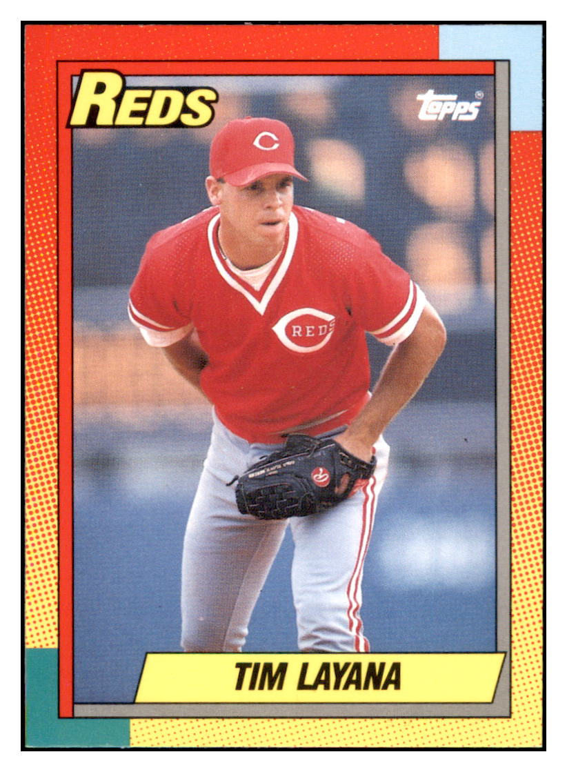 1990 Topps Traded Tim Layana RC Cincinnati Reds Baseball Card VFBMD