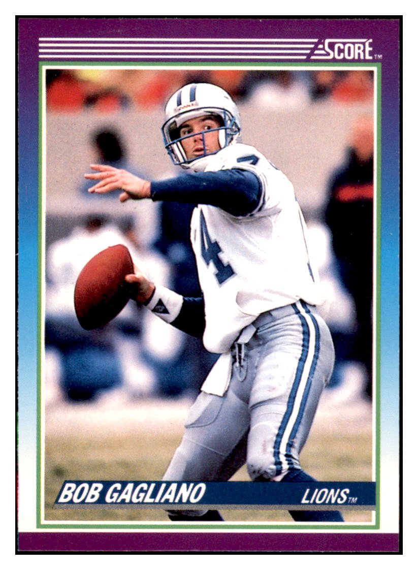 1990 Score Bob Gagliano Detroit Lions Football Card VFBMD