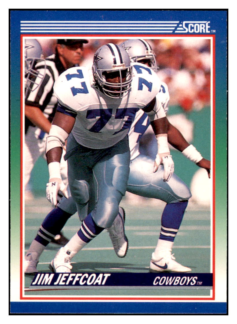 1990 Score Jim Jeffcoat   Dallas Cowboys Football Card VFBMD_1a simple Xclusive Collectibles