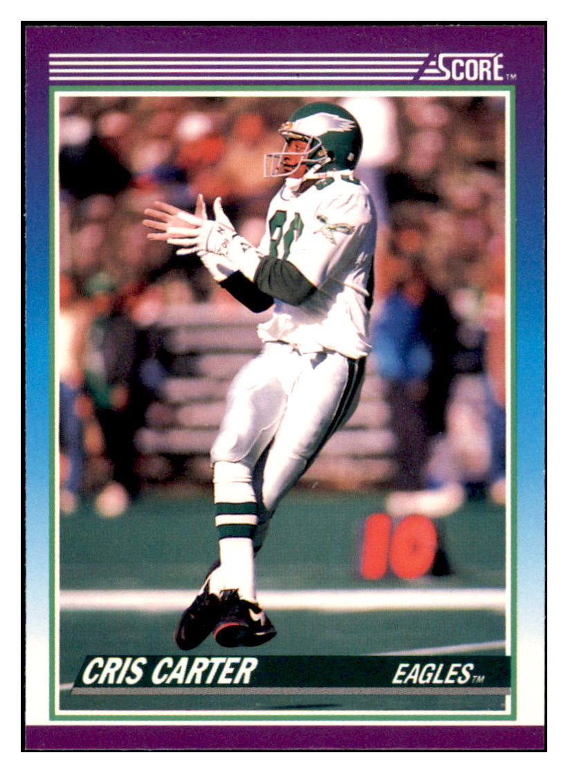 1990 Score Cris Carter Philadelphia Eagles Football Card VFBMD_1a