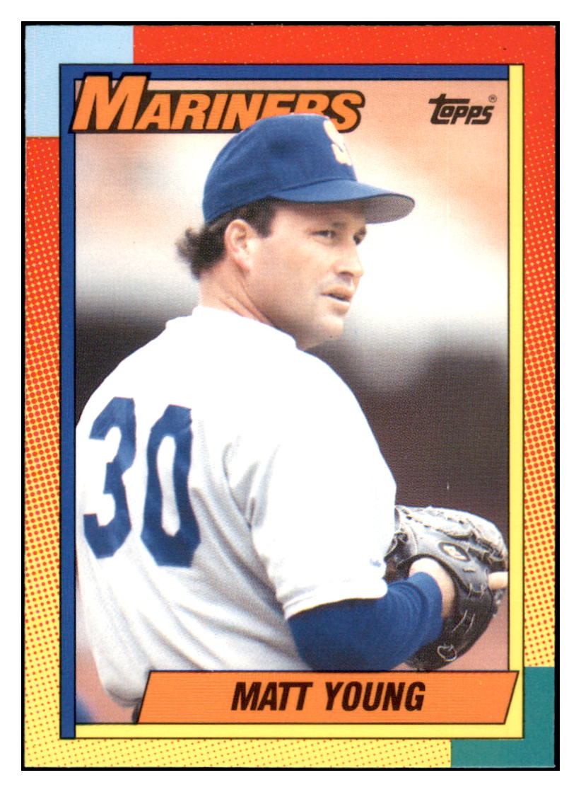 1990 Topps Traded Matt Young Seattle Mariners Baseball Card VFBMD