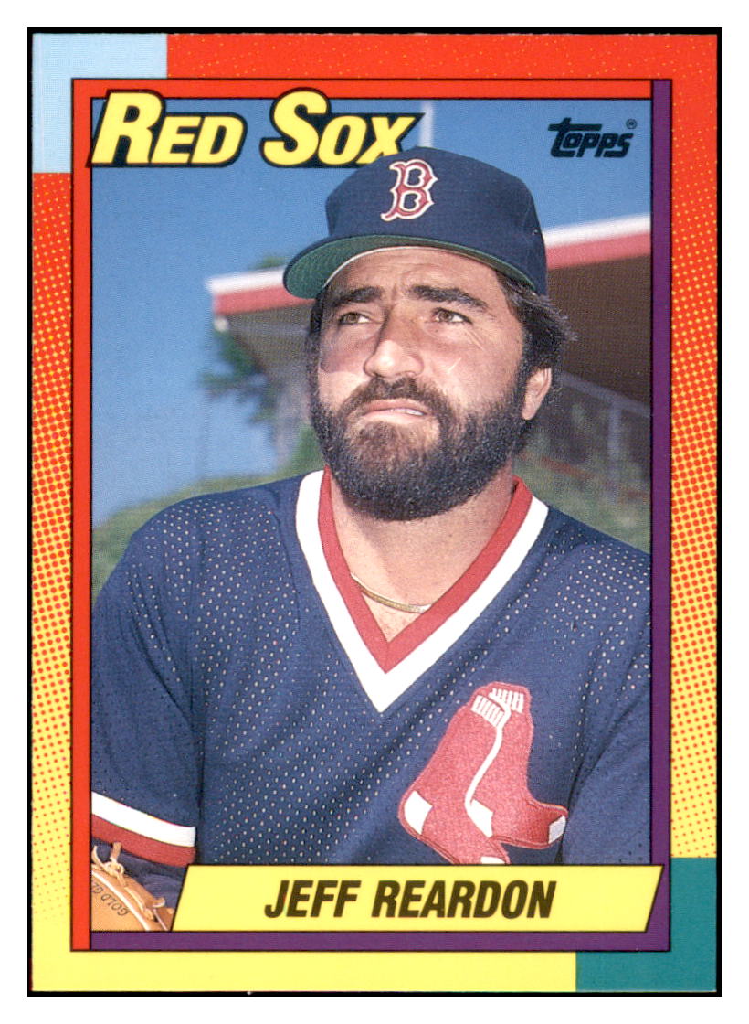1990 Topps Traded Jeff Reardon Boston Red Sox Baseball Card VFBMD