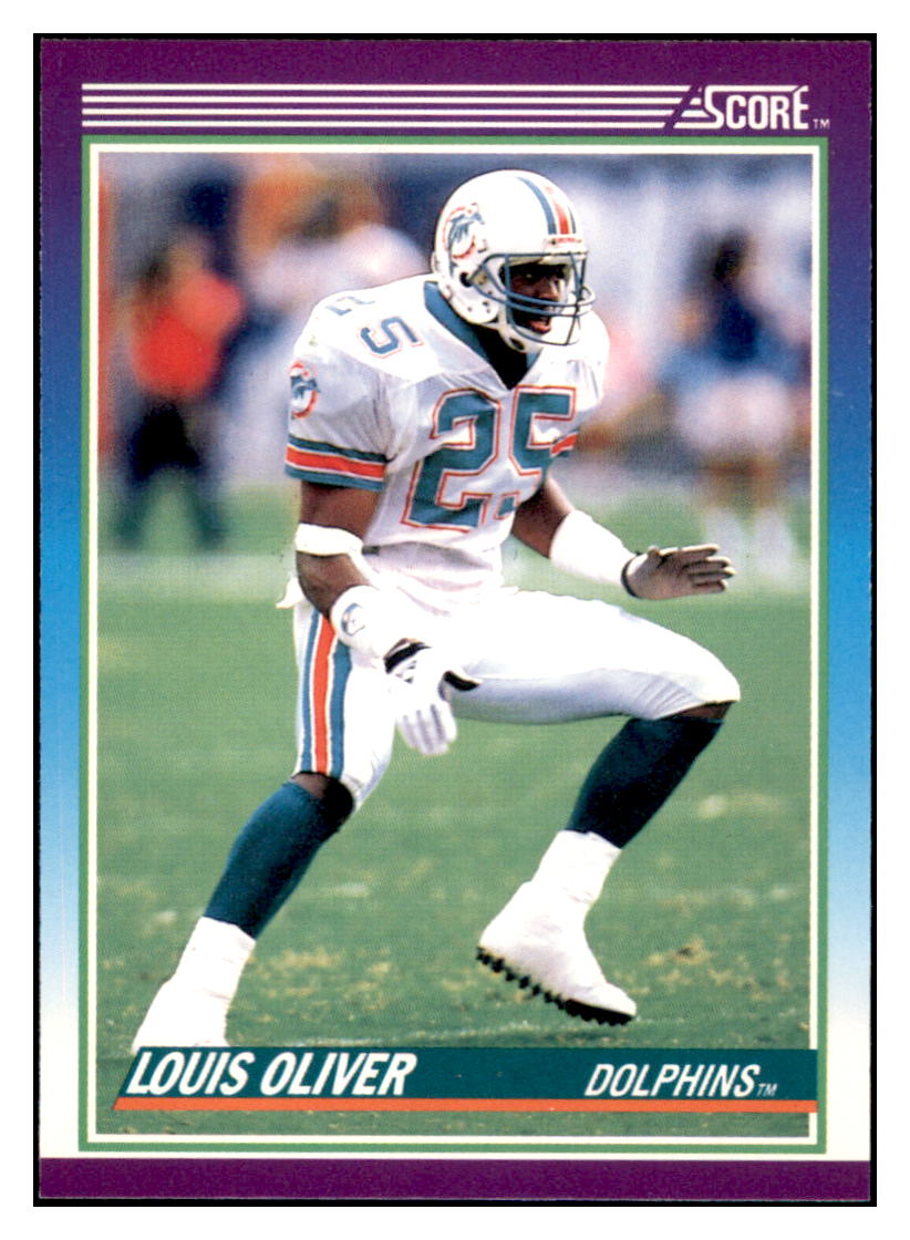 1990 Score Louis Oliver Miami Dolphins Football Card VFBMD