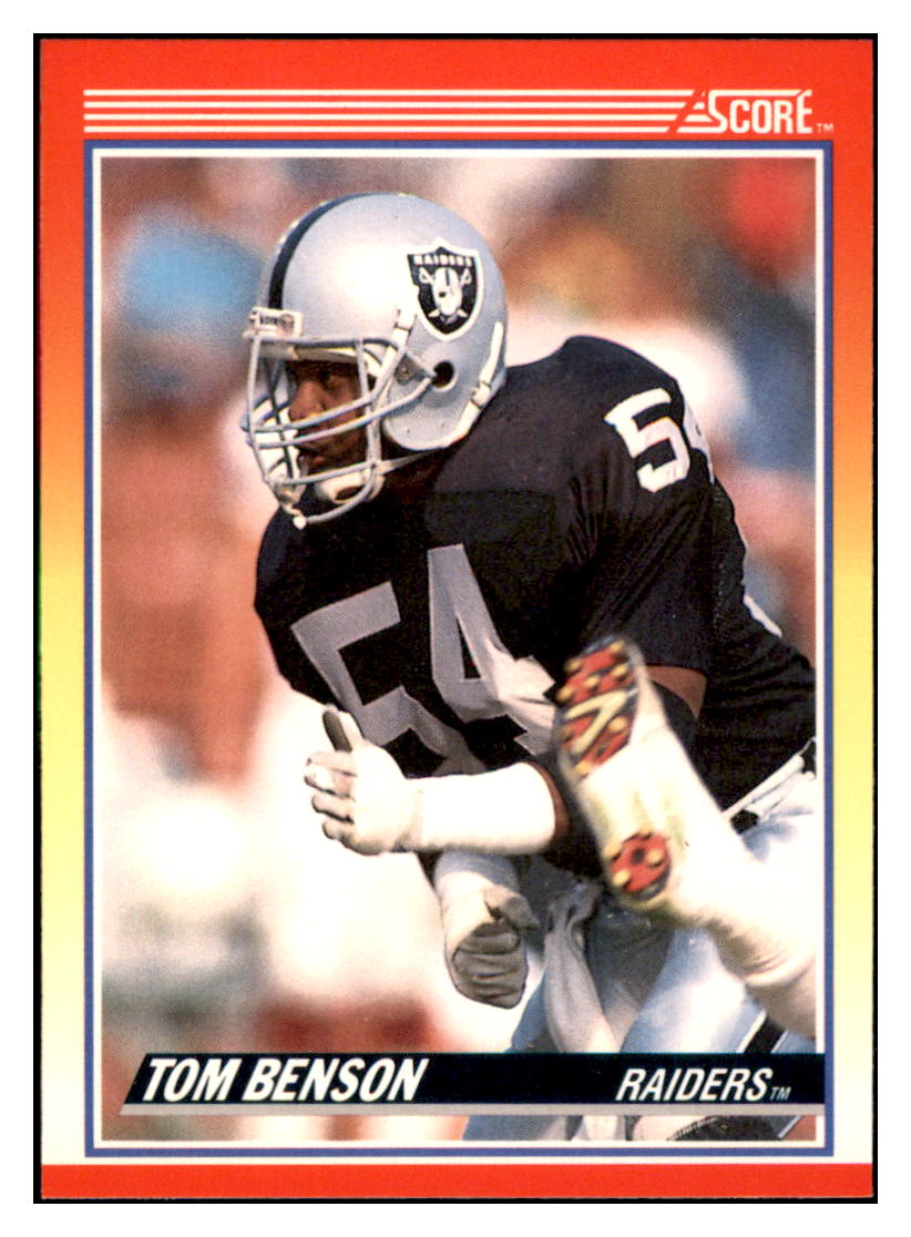 1990 Score Tom Benson RC Los Angeles Raiders Football Card VFBMD_1a