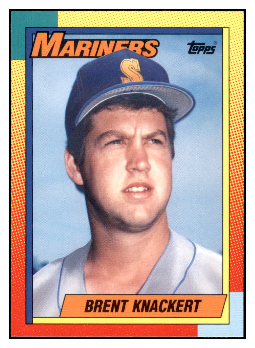 1990 Topps Traded Brent
  Knackert   RC Seattle Mariners Baseball
  Card VFBMD simple Xclusive Collectibles