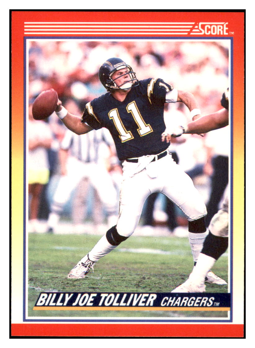 1990 Score 100 Hottest Billy
Joe Tolliver San Diego Chargers
Football Card VFBMD_1a simple Xclusive Collectibles